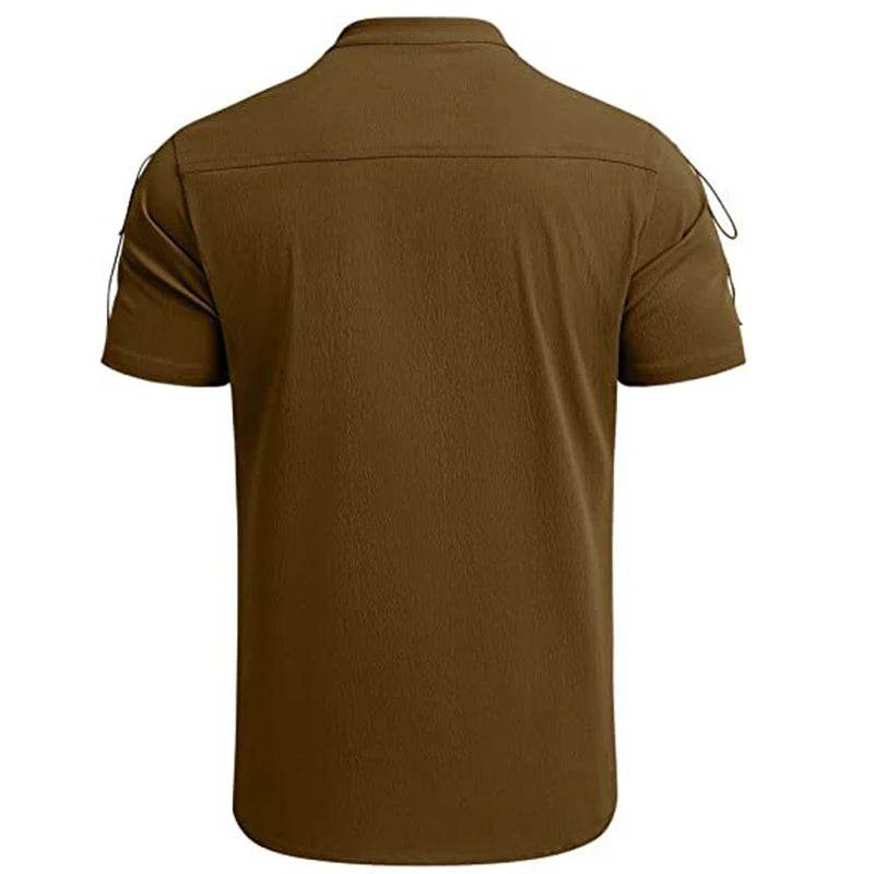 GYM STEEZE Summer Men's V-Neck Shirt - Breathable Casual Short Sleeve - Buy Center US