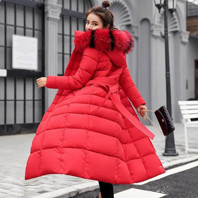 YEMOCILE Women's Slim Fit Long Down Jacket - Thick Fur Collar Coat - Buy Center US