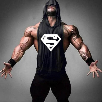 2024 Men's Cotton Tank Top - Hooded Sleeveless Gym Workout Shirt - Buy Center US
