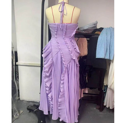 Elegant Backless Evening Gown - Stylish A-Line Party Dress for Women - Buy Center US