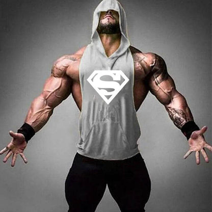 2024 Men's Cotton Tank Top - Hooded Sleeveless Gym Workout Shirt - Buy Center US