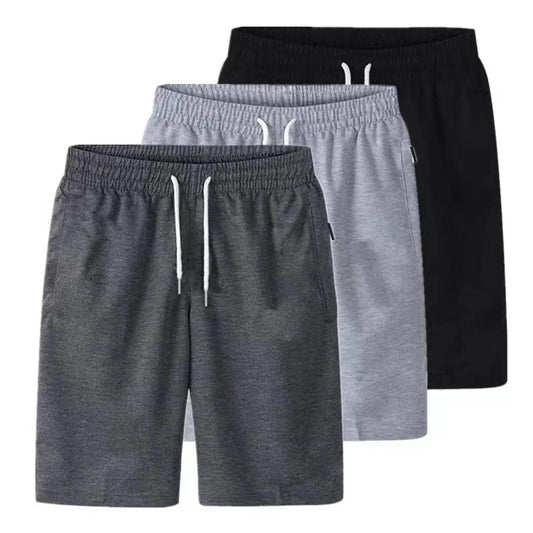 Men's Solid Drawstring Beach Shorts - Casual Lightweight Summer Trousers - Buy Center US