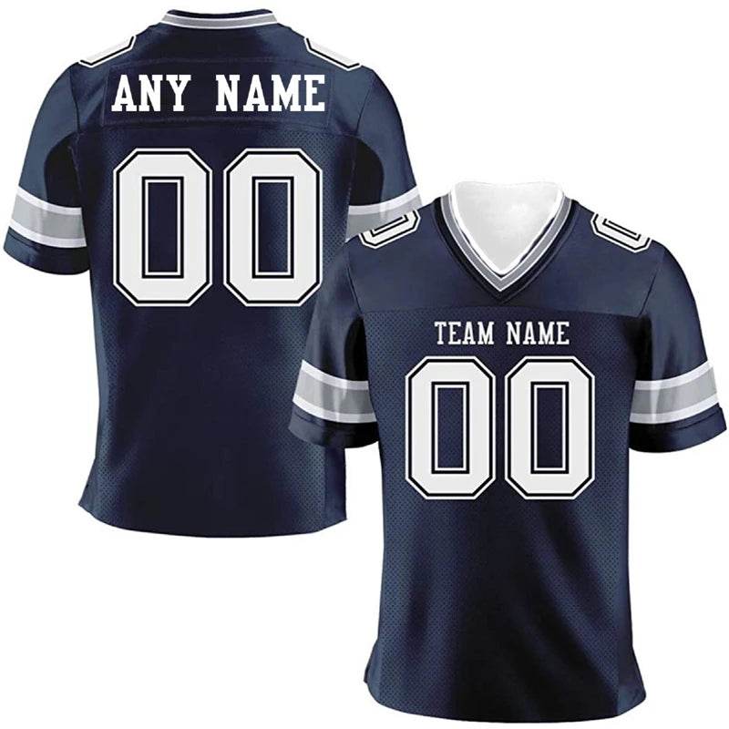 Personalized Rugby T-Shirt - Custom Team Name & Number - Men's V-Neck - Buy Center US