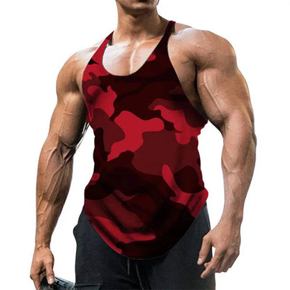 Summer Men's Y Back Gym Stringer Tank Top - Cotton Workout Vest - Buy Center US