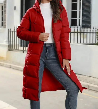 Women's Hooded Down Coat - Medium Long Slim Fit Stylish Parka - Buy Center US