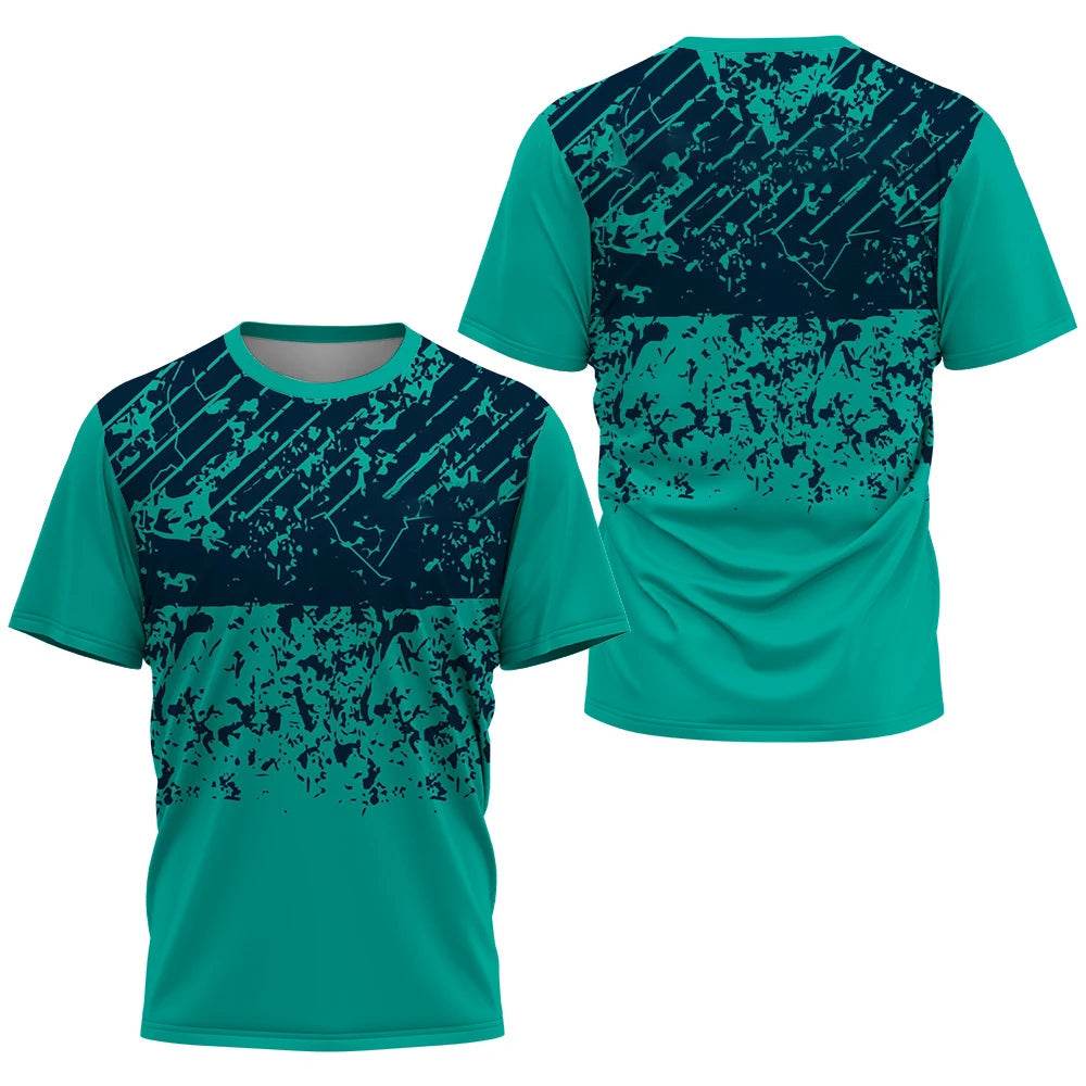Men's Gradient Stripe T-Shirt - Lightweight Casual Sports Tee for Training - Buy Center US