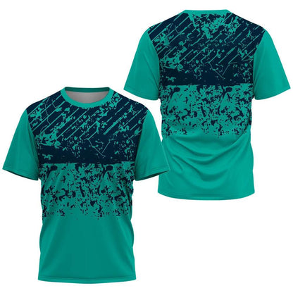 Men's Gradient Stripe T-Shirt - Lightweight Casual Sports Tee for Training - Buy Center US