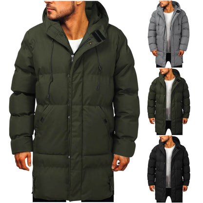 Men’s Oversized Cotton Puffer Parka - Warm Winter Jacket with Hood - Buy Center US
