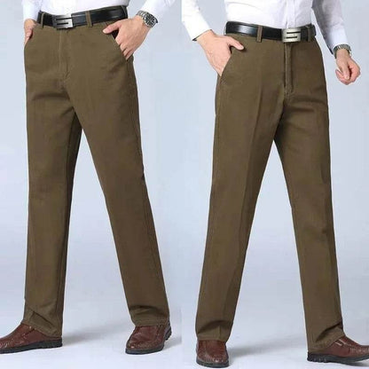 RIYBEOE Men's 100% Cotton Straight Suit Pants - Lightweight Casual Trousers - Buy Center US