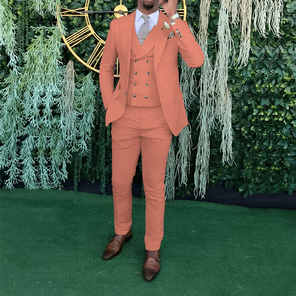 Men's 3-Piece Wedding Suit - Elegant Single-Breasted Jacket & Trousers - Buy Center US