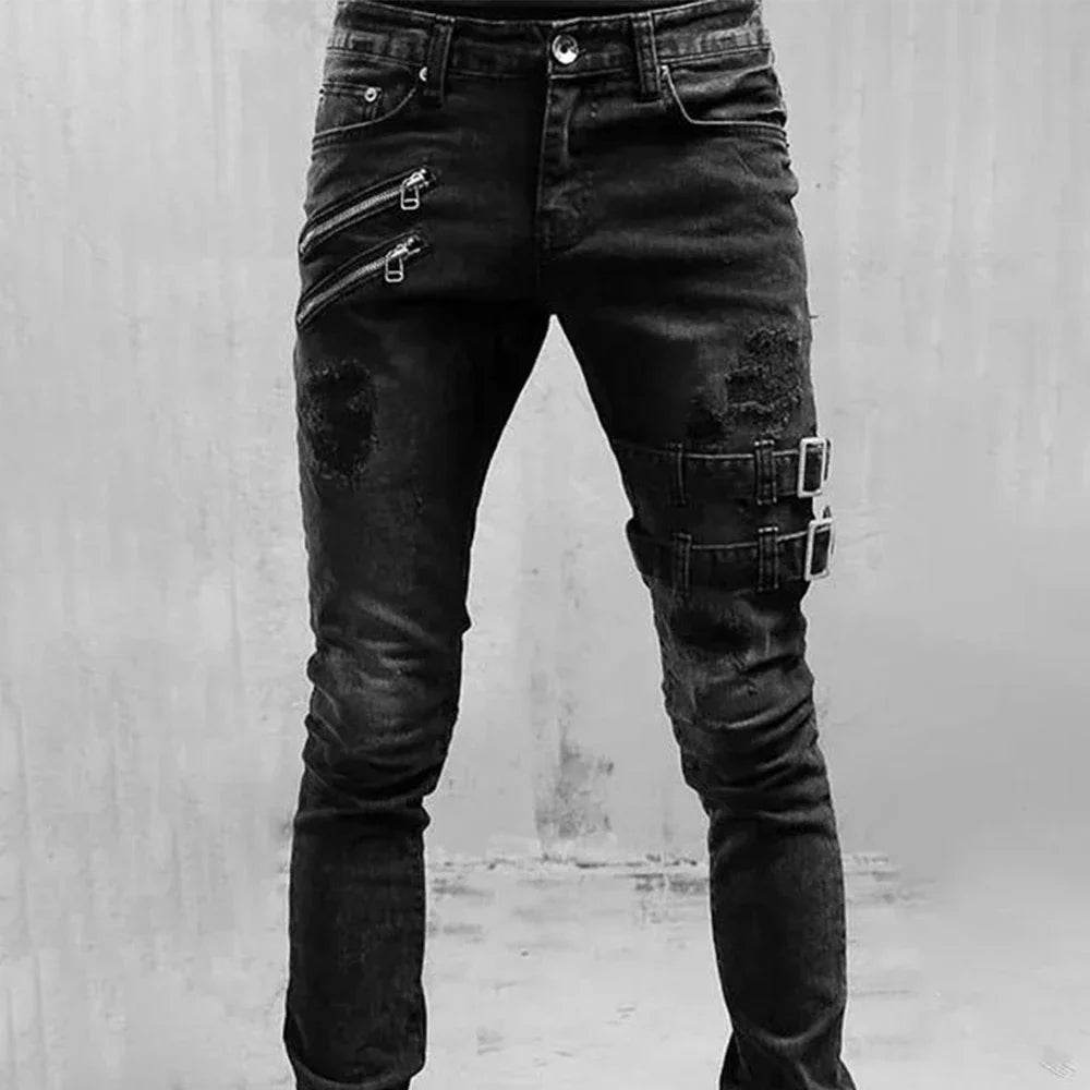 Tsingyi Plus Size Straight Jeans for Men - Stylish Cargo Denim Pants - Buy Center US