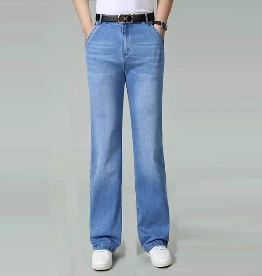 Men's High Quality Summer Straight Leg Jeans - Casual Lightweight Fit - Buy Center US