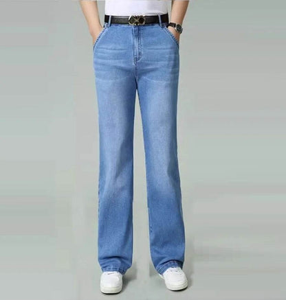 Men's High Quality Summer Straight Leg Jeans - Casual Lightweight Fit - Buy Center US