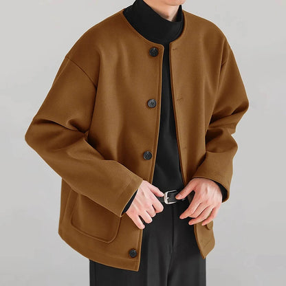 Men’s Winter 2025 Casual Jacket - Stand Collar, Detachable Hood, Checked Design - Buy Center US