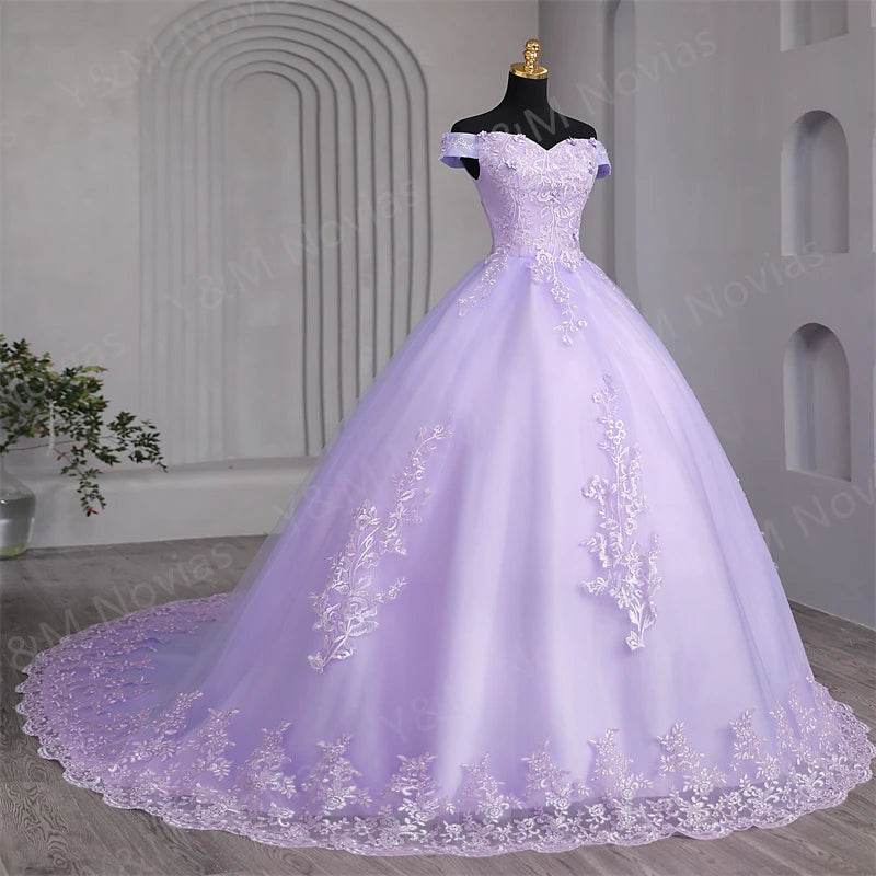 Y&M Customized Pink Sweet 16 Quinceanera Dress - Off Shoulder Ball Gown - Buy Center US