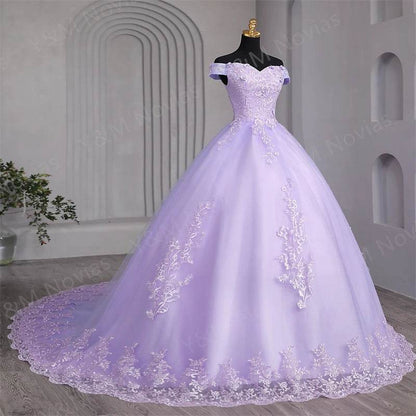 Y&M Customized Pink Sweet 16 Quinceanera Dress - Off Shoulder Ball Gown - Buy Center US