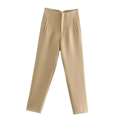 TRAF Women's High Waist Trousers - Formal & Casual Cropped Pants - Buy Center US