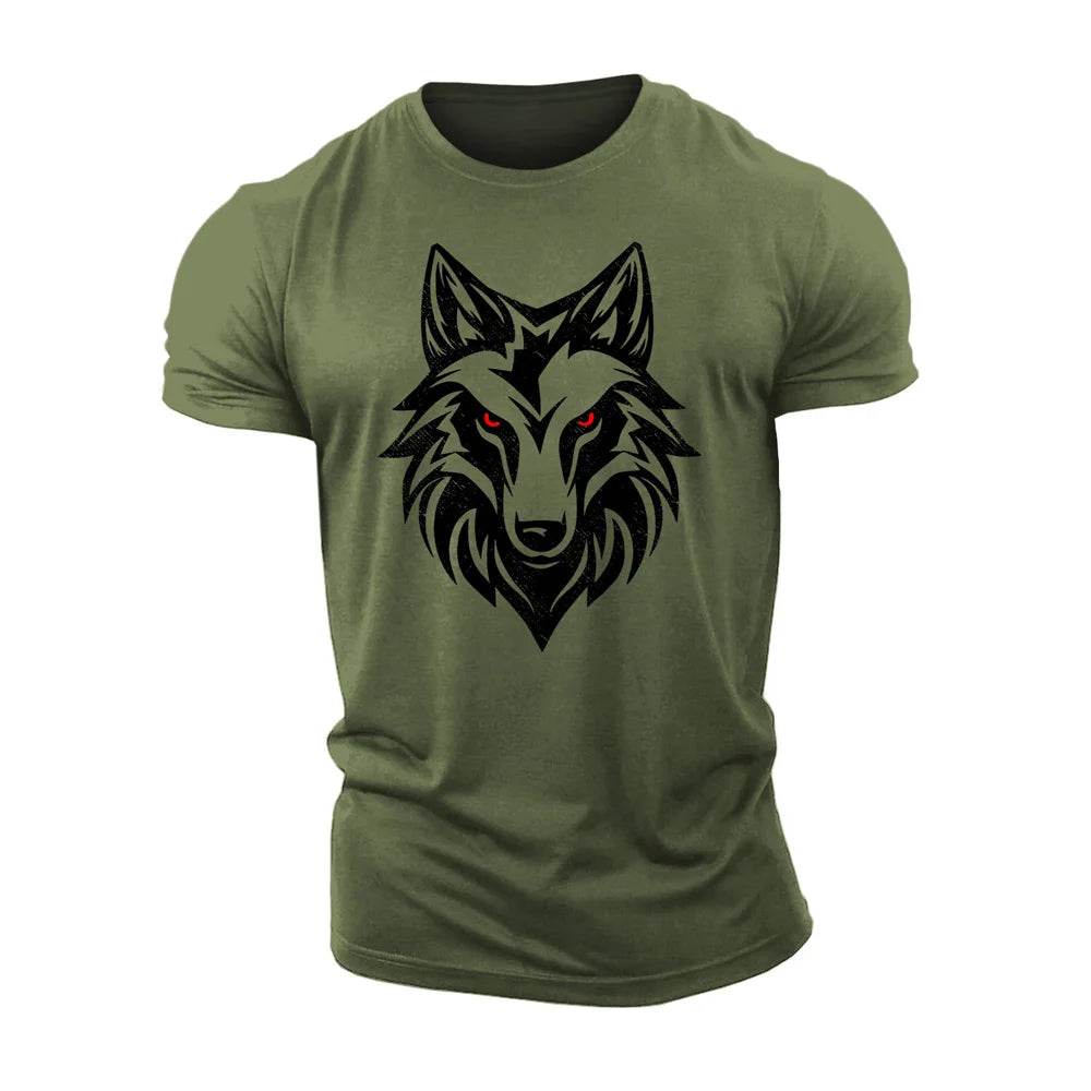 3D Printing Wolf Red Eyes T-Shirt - Casual Short Sleeve for Men - Buy Center US