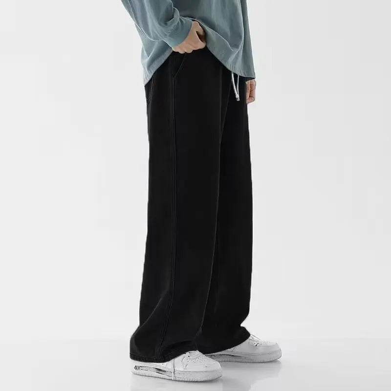 2023 Korean Fashion Men's Casual Ankle-Length Wide-leg Jeans - Buy Center US