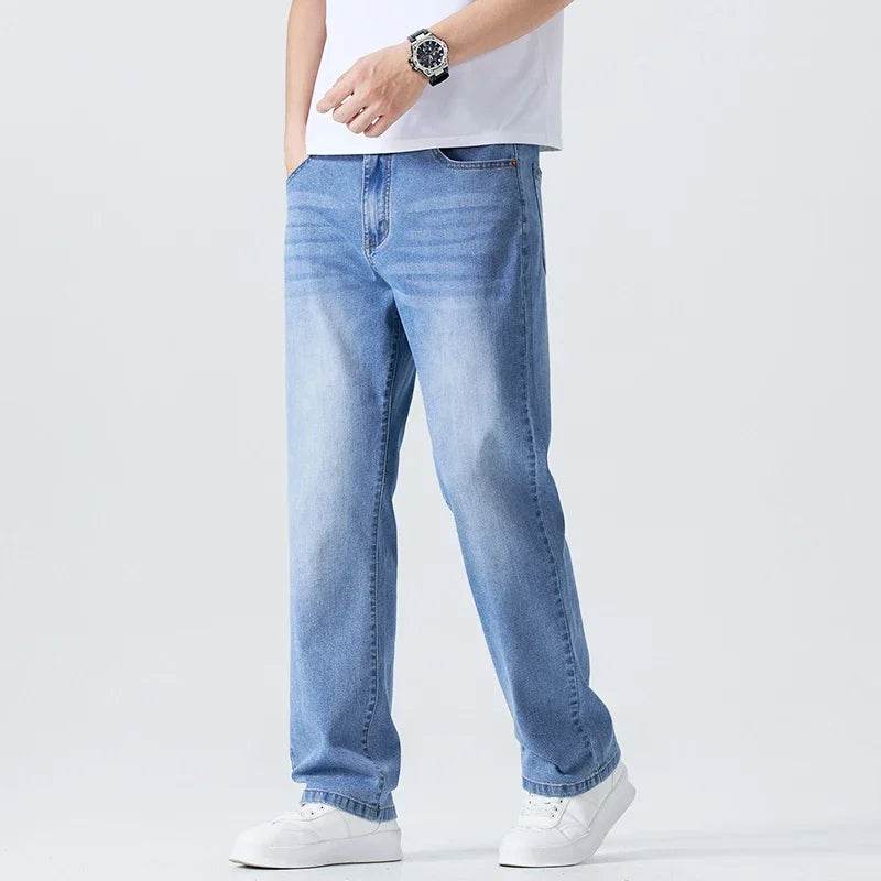 Men's Casual Straight Jeans - Lightweight Breathable Denim for Summer - Buy Center US