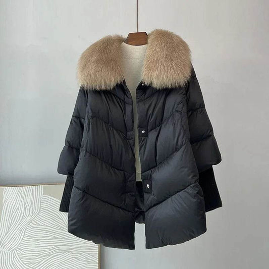 Women's Winter Down Jacket - 90% White Duck Down, Detachable Collar - Buy Center US