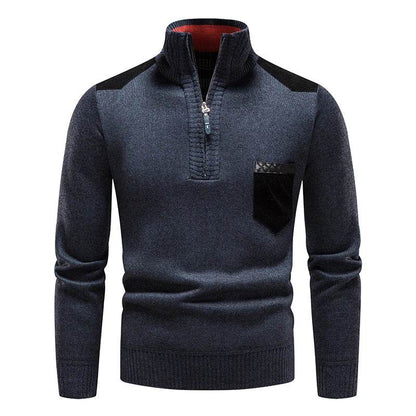 GQXAON Men's Fleece Sweater - Half Zipper Turtleneck Fall & Winter - Buy Center US
