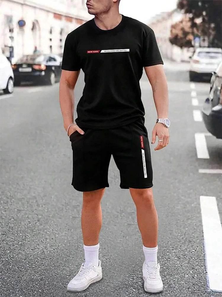 Urban Men's Crew Neck Short Sleeve Suit - Casual & Comfortable for Outdoor - Buy Center US