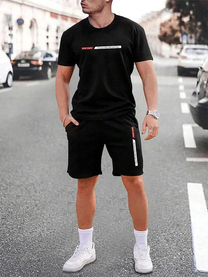Urban Men's Crew Neck Short Sleeve Suit - Casual & Comfortable for Outdoor - Buy Center US