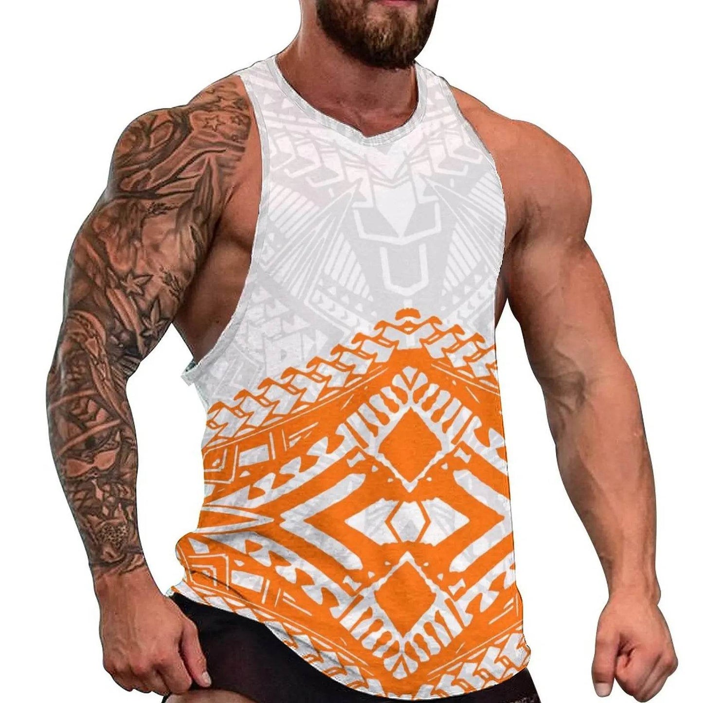 Samoan Men's Beach Vest - Polynesian Design for Summer Travel - Buy Center US
