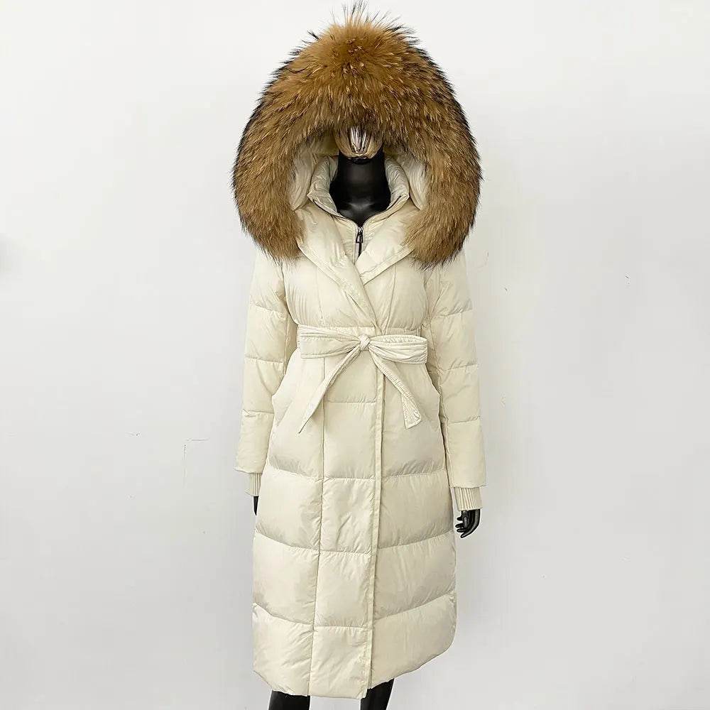 Elegant Hooded Women’s Winter Jacket - 90% Duck Down, Warm & Stylish - Buy Center US
