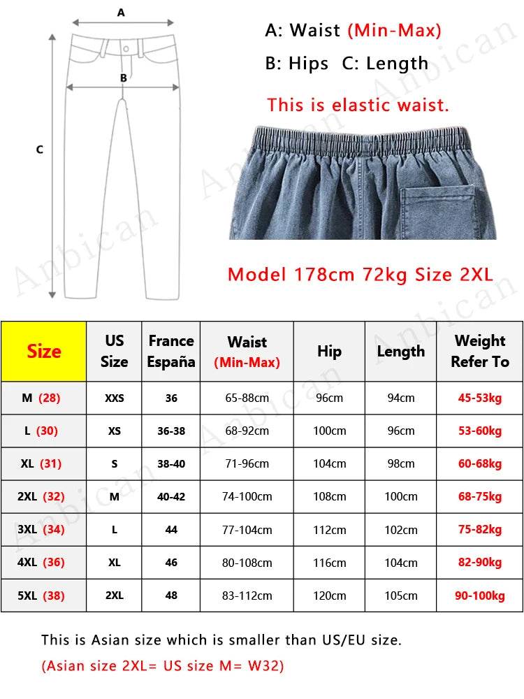 Anbican Men's Cargo Jeans - Black Blue Harem Pants for Casual Streetwear - Buy Center US