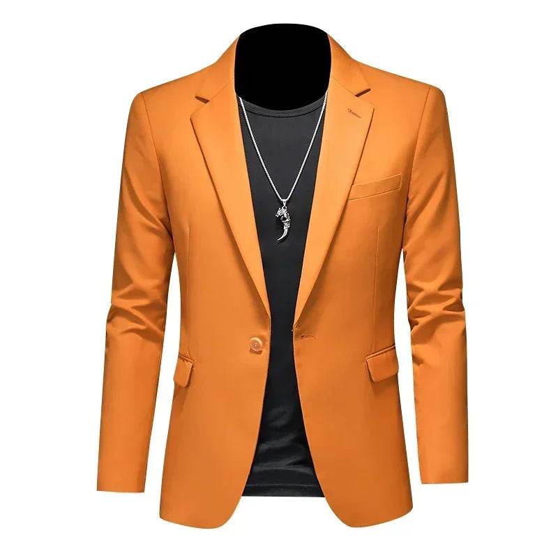 FAVOCENT Men's Slim Fit Blazer - Casual Wedding Party Coat in Solid Colors - Buy Center US
