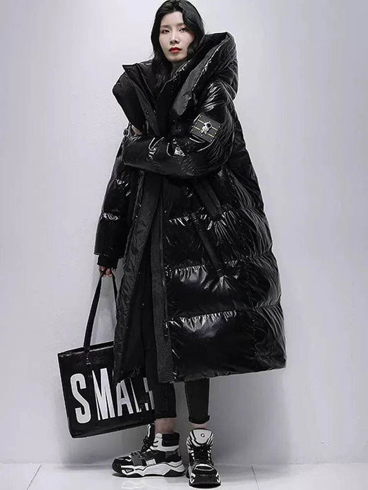 Oversized Women's Black Puffer Jacket - Warm & Stylish Winter Coat - Buy Center US