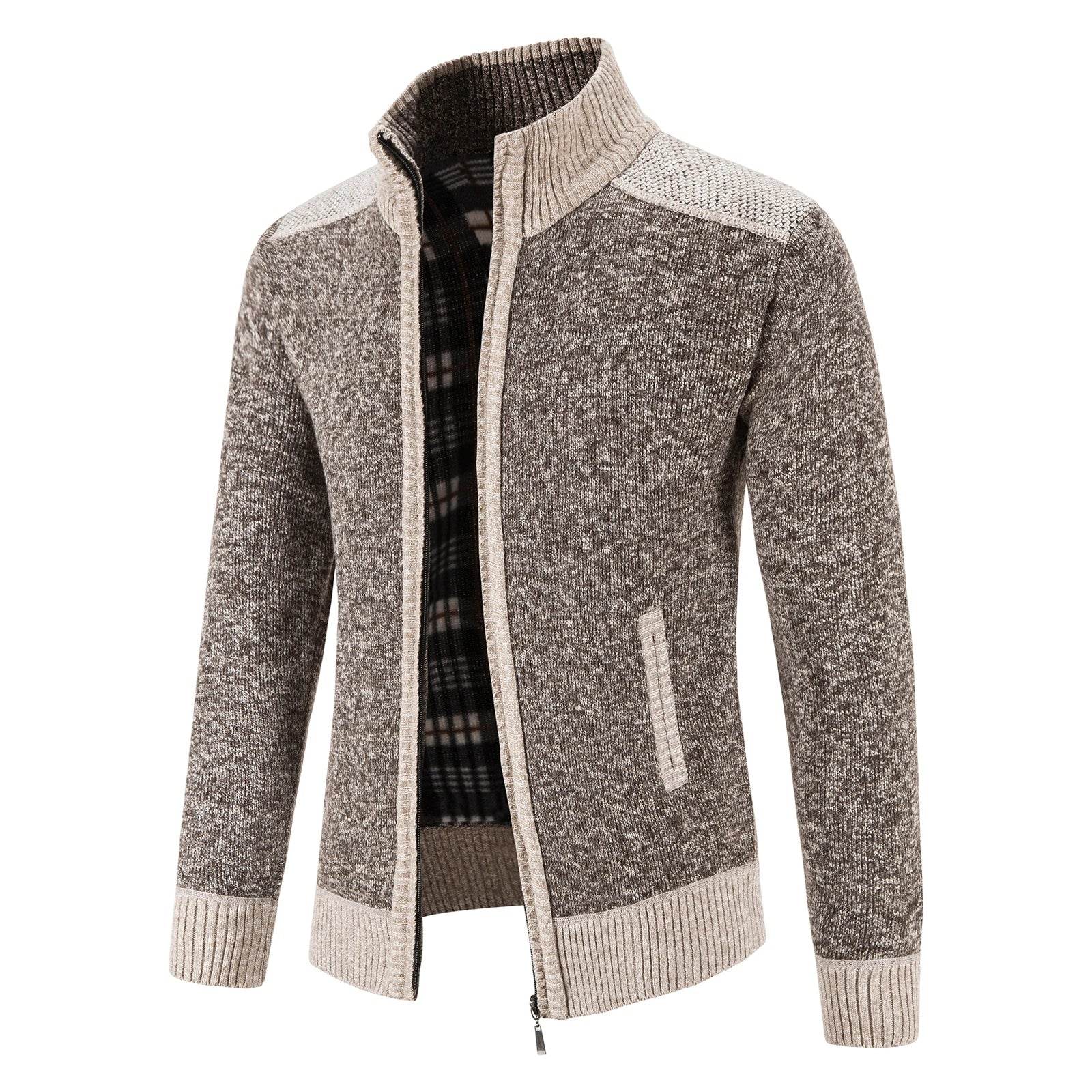 ENWEIGE Men's Fleece Sweater Coat - Warm Knit Zip Windbreaker Jacket - Buy Center US