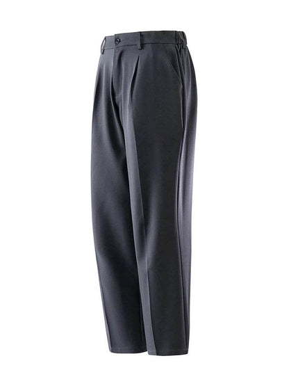 Lightweight Korean Men's Loose Slacks - Elastic Waist for Comfort - Buy Center US