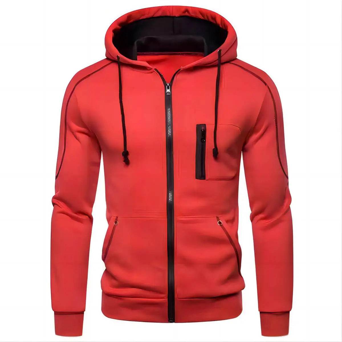 2024 Men's Hoodie Jacket - Zippered Hooded Pullover for Casual Style - Buy Center US