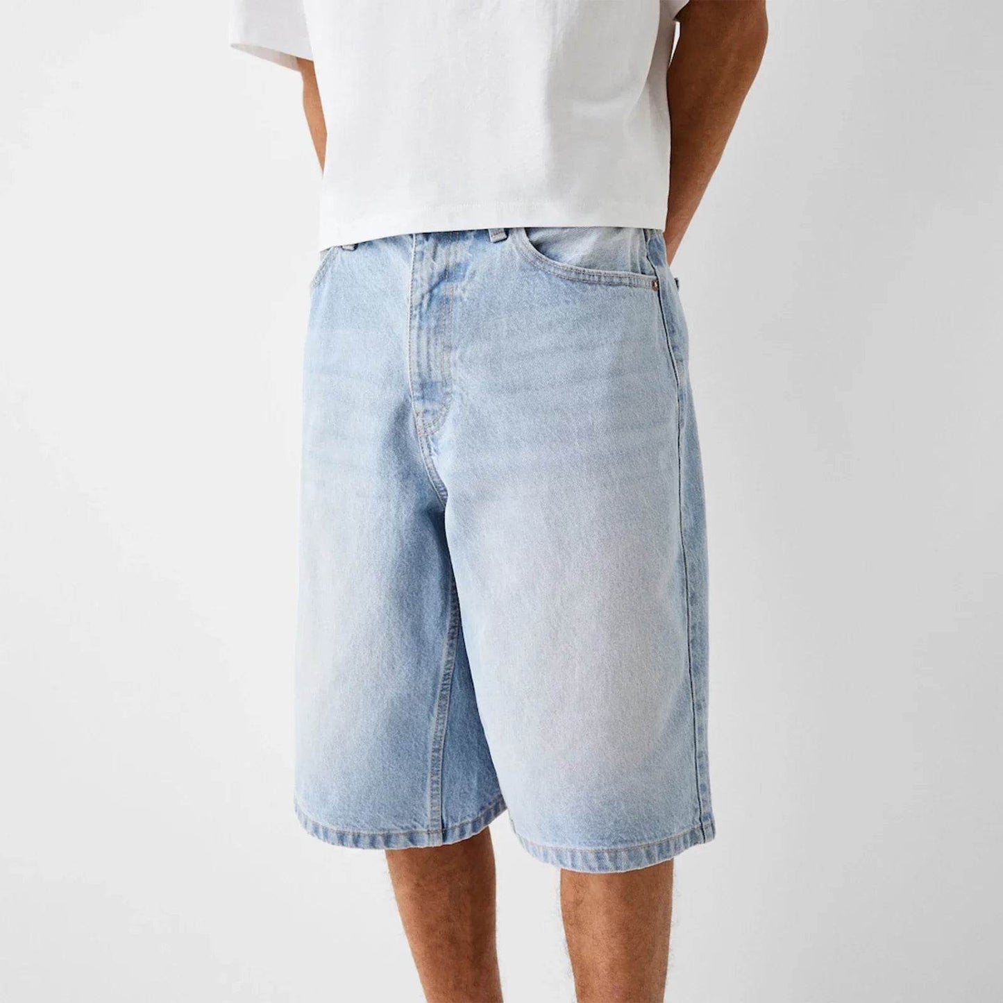 Men's Baggy Denim Shorts - Casual Loose Fit Y2K Vintage Streetwear - Buy Center US