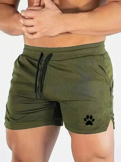 Men's Casual Bear Paw Print Shorts - Summer Fitness & Jogging Style - Buy Center US