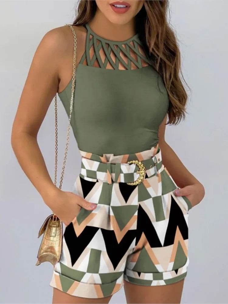 Women’s Summer Two Piece Suit - Sexy Slim Tank Top & Shorts Set - Buy Center US