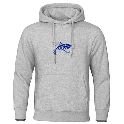 Fashion Fish Fossils Printed Hoodie - Casual Street Pullover for Couples - Buy Center US