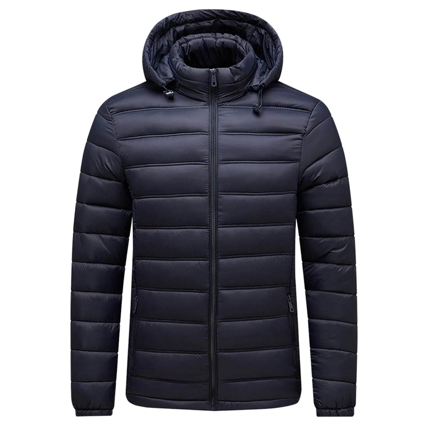 Men's Thick Cotton Padded Jacket with Hood - Detachable Zipper for Winter - Buy Center US