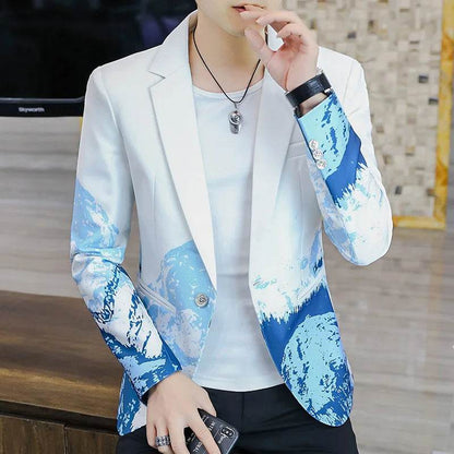 Men's Slim Fit Blazer - Trendy British Style for Casual and Smart Events - Buy Center US