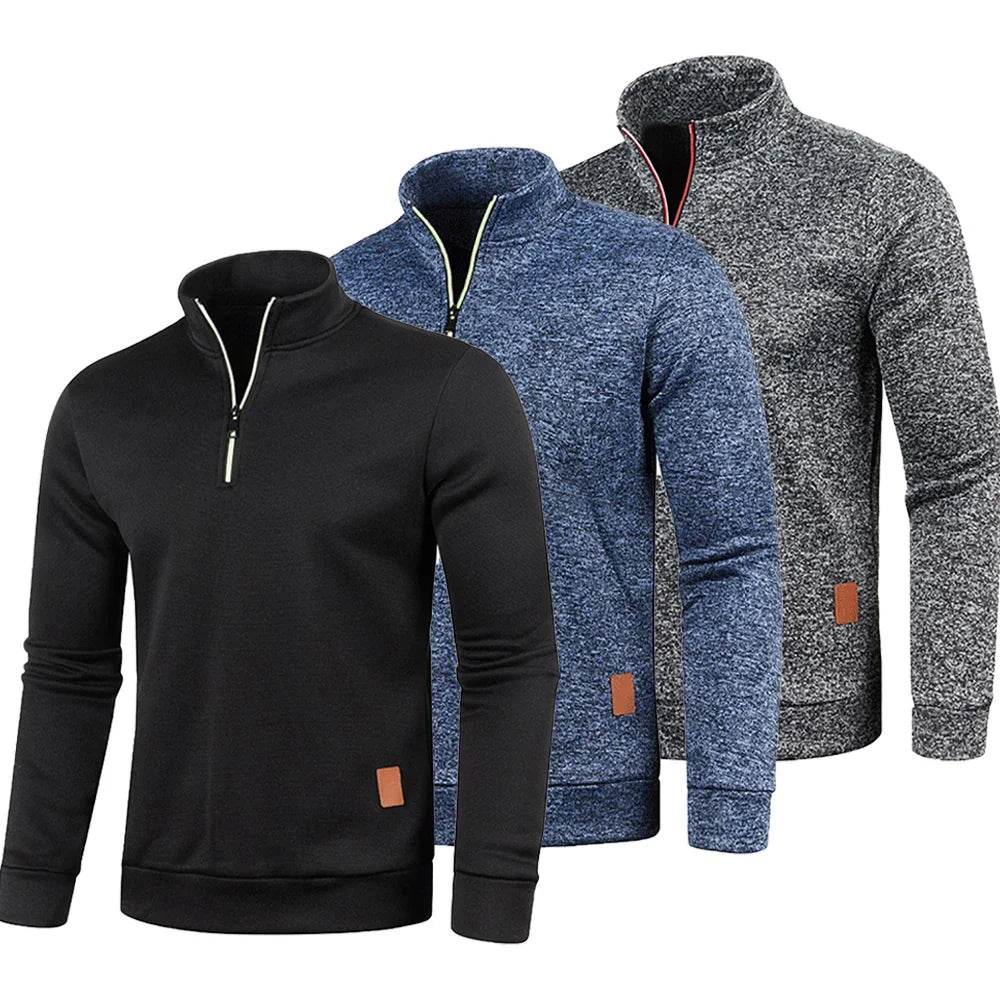 WHWR Men's Fleece Stand Collar Jacket - Slim Casual Half Zipper Pullover - Buy Center US