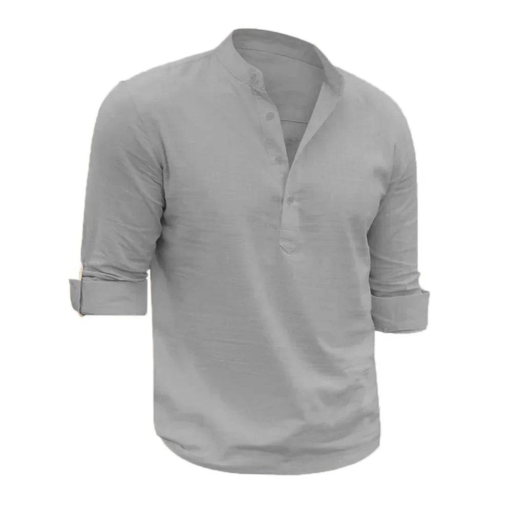 King Billion Men's Casual Shirt - Soft Cotton Linen, Long Sleeve Blouse - Buy Center US