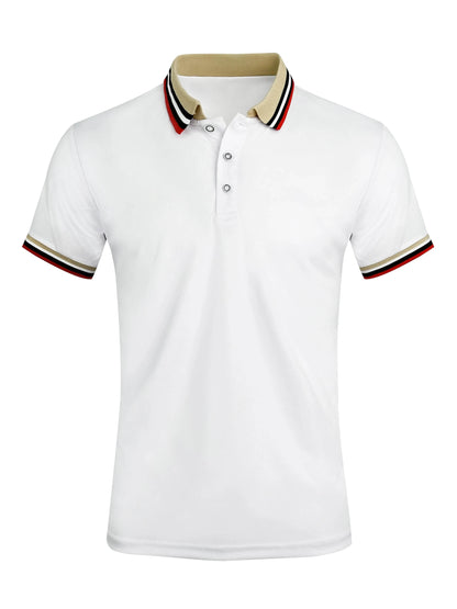 Men’s Casual Polo Shirt - Breathable Cotton, Short Sleeve, Solid Color - Buy Center US