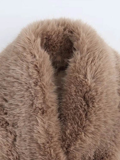 Women's Faux Fur Collar Coat - Autumn Winter Fashion by RainbowDay - Buy Center US