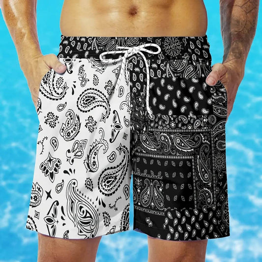 Hawaiian 3D Print Beach Shorts - Men's Casual Summer Surfing Trunks - Buy Center US