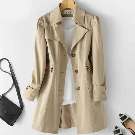 Kalenmos Women’s Slim Fit Trench Coat - Elegant Autumn Outerwear - Buy Center US