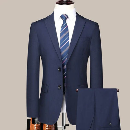 Korean Slim-Fit Business Suit Set - Men’s Formal Dress Wear for Work - Buy Center US