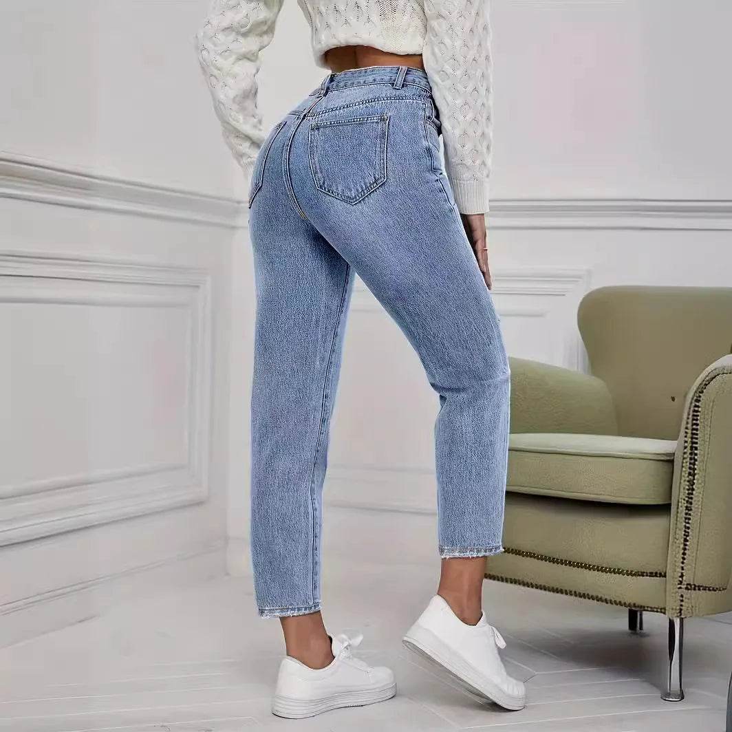 WQAFVG Women's Casual Ripped Jeans - Spring/Summer Straight Fit - Buy Center US
